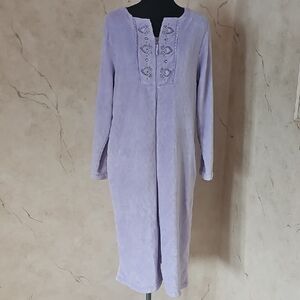 Oscar de la Renta Light Purple Front Zip Vintage Winter Robe Women's Size S/M